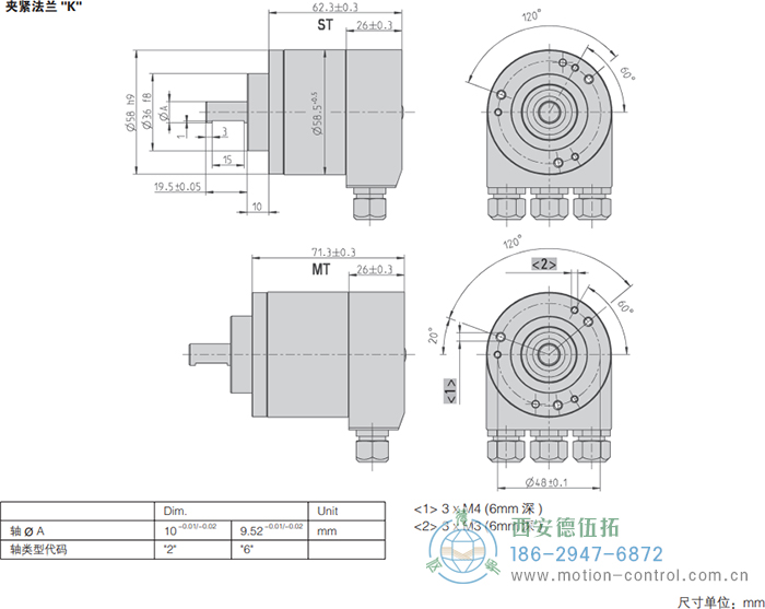 AC58-BiSS/SSI光電絕對(duì)值通用編碼器(夾緊法蘭K)AC58-BiSS/SSI光電絕對(duì)值通用編碼器