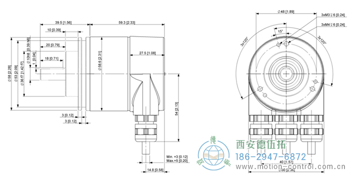 OCF絕對值防爆編碼器外形及安裝尺寸 - 西安德伍拓自動化傳動系統(tǒng)有限公司