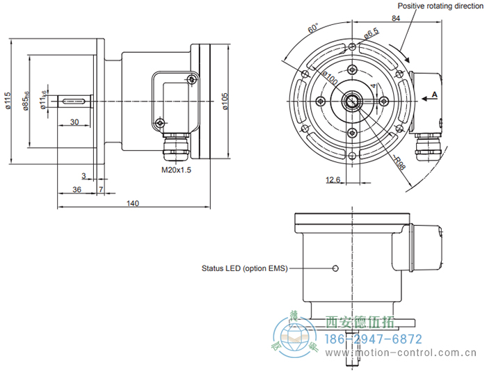 POG86增量重載編碼器產(chǎn)品系列外形及安裝尺寸(實(shí)心軸帶歐式法蘭B10) - 西安德伍拓自動(dòng)化傳動(dòng)系統(tǒng)有限公司